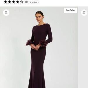 Mac Duggal Deep Purple Long Sleeve Dress